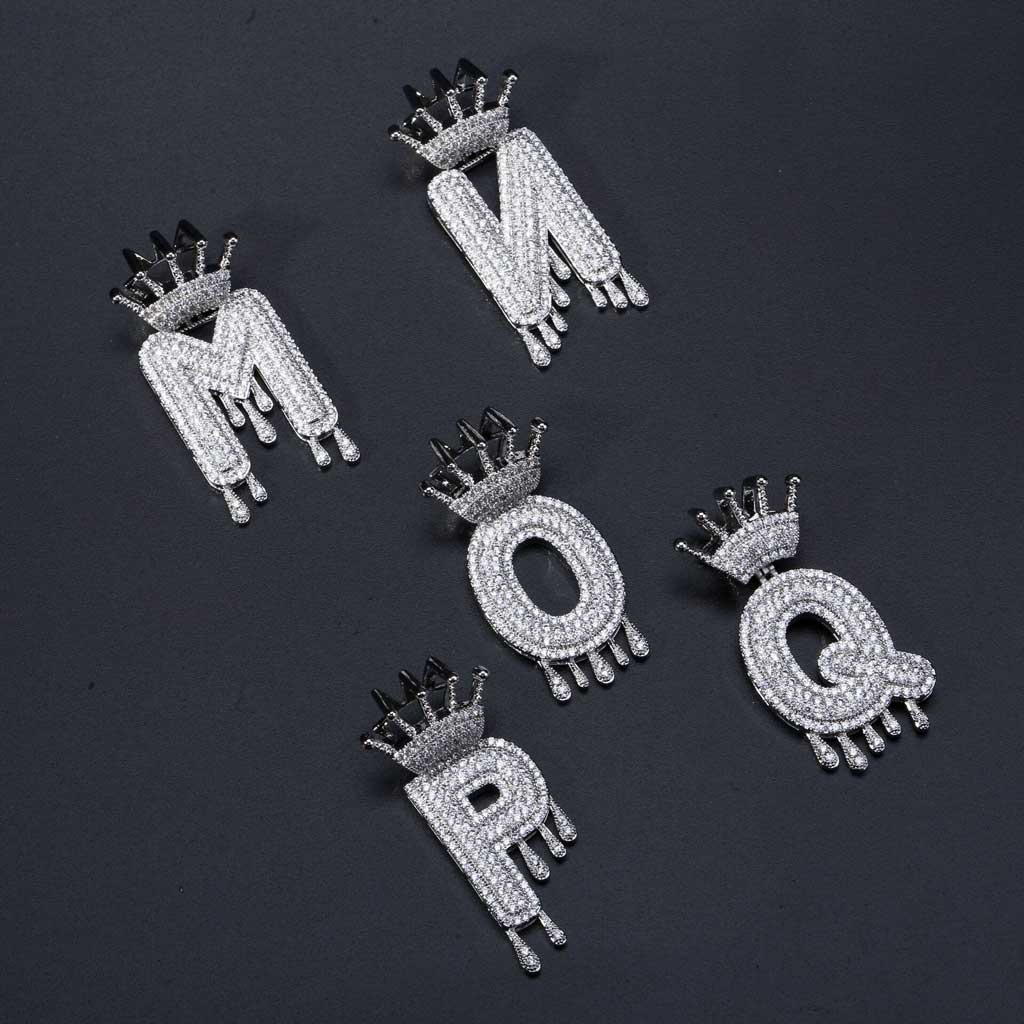 Iced Out Drip Letters Pendant In White Gold With Street Luxury Shine - Image 3