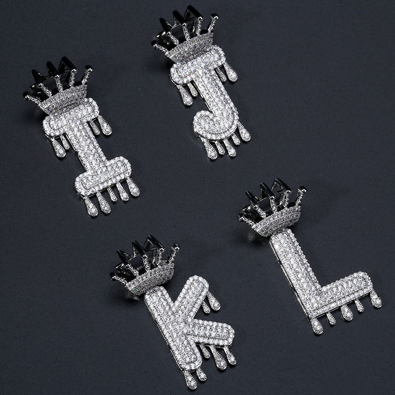 Iced Out Drip Letters Pendant In White Gold With Street Luxury Shine - Image 4