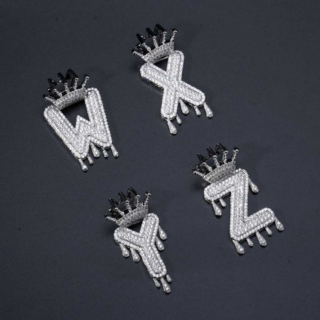 Iced Out Drip Letters Pendant In White Gold With Street Luxury Shine - Image 5