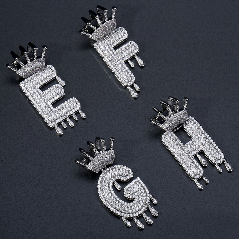 Iced Out Drip Letters Pendant In White Gold With Street Luxury Shine - Image 6