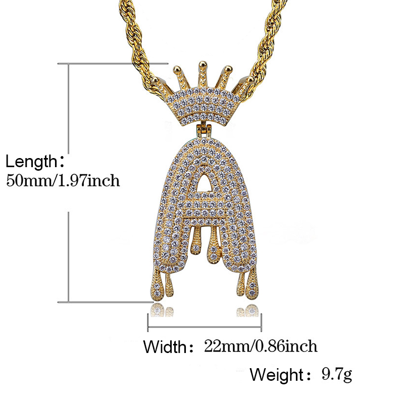 Iced Out Drip Letters Pendant In White Gold With Street Luxury Shine - Image 8