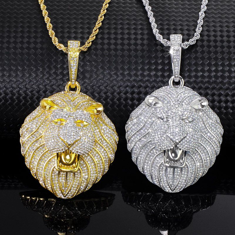 Iced Out Classic Roaring Lion Pendant Gold With Street Luxury Shine