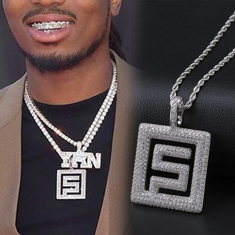 Iced Out Quavo Huncho Pendant In White Gold With Street Luxury Shine