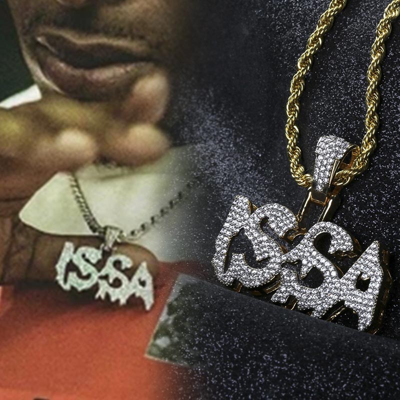 Iced Out Issa Pendant In Gold With Clean Street Luxury Style