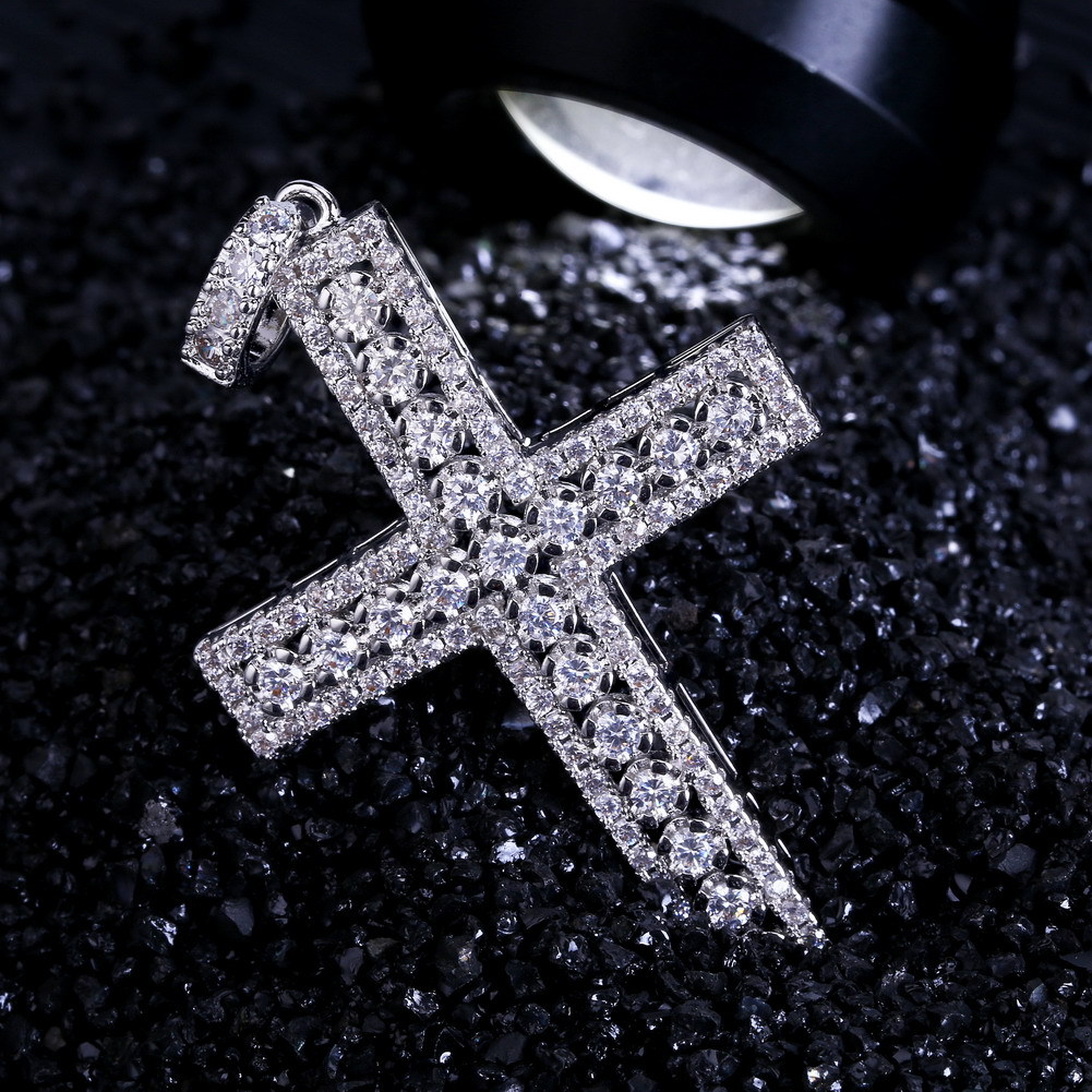 Diamond Cross Pendant In Silver Iced Out Shine With Street Luxury - Image 4