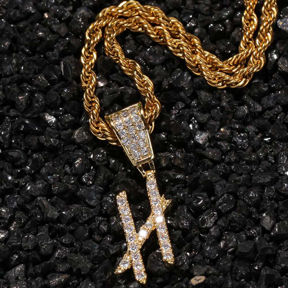 Iced Out 26 Letters Pendant Moissanite With Street Luxury Shine - Image 3