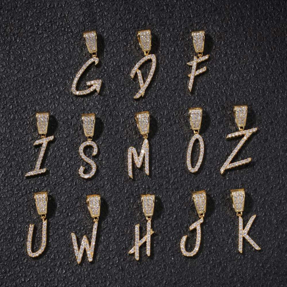 Iced Out 26 Letters Pendant Moissanite With Street Luxury Shine