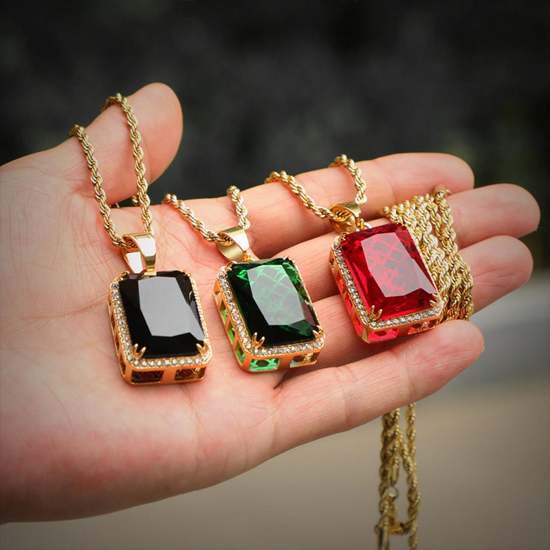 Iced Out Cube Pendant In Gold Gold Shine With Street Luxury - Image 6