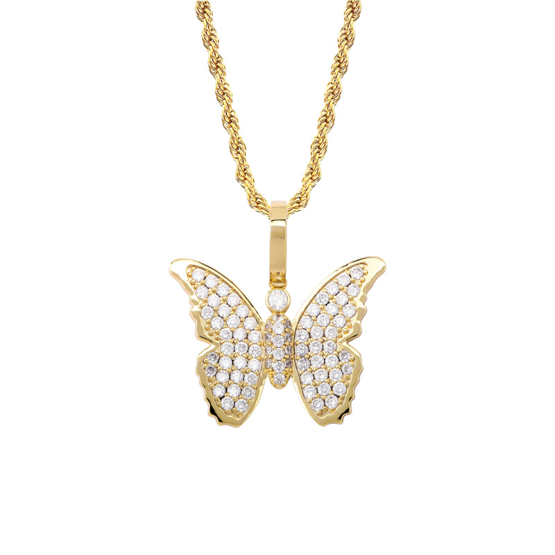 Iced Out Butterfly Pendant Gold With Street Luxury Shine - Image 5