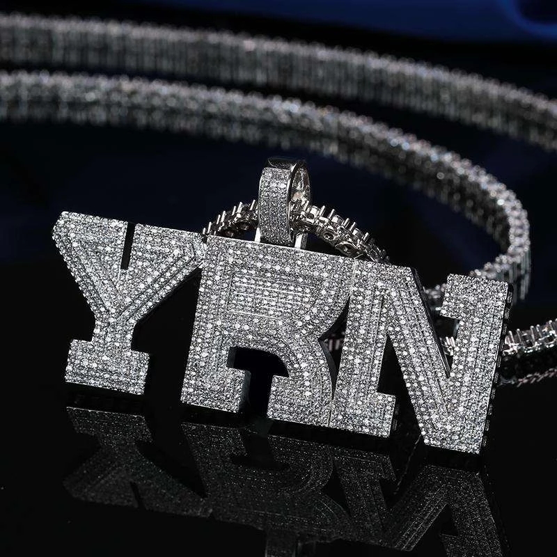 Iced Out Yrn Pendant In White Gold Made For Street Luxury Energy