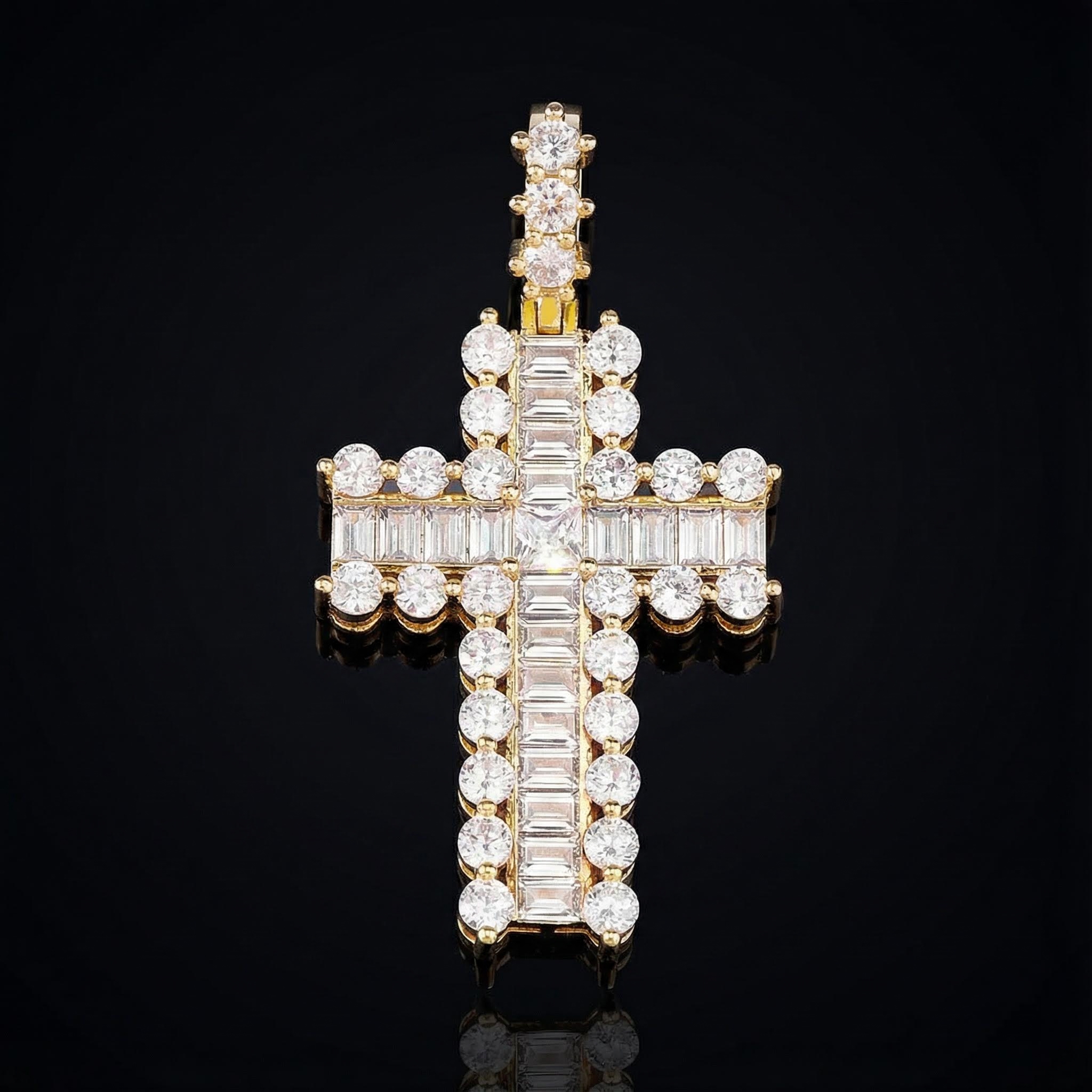 Baguette And Round Diamond Cross Pendant Iced Out Shine With Street Luxury - Image 7