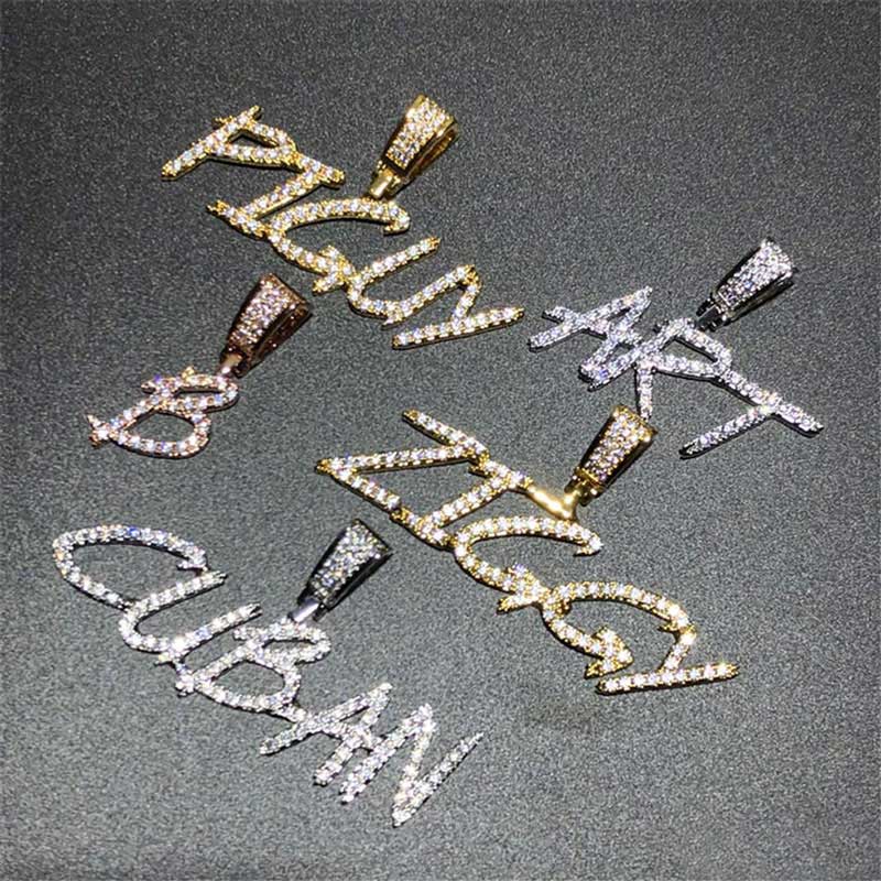 Brush Font Custom Letter Pendant In Gold With Street Luxury Shine - Image 3