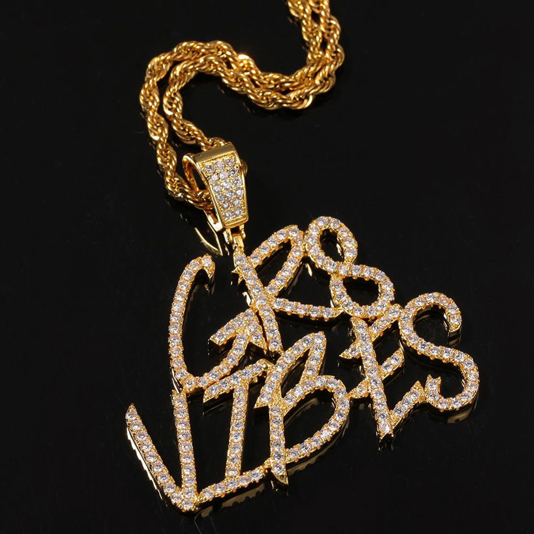 Brush Font Custom Letter Pendant In Gold With Street Luxury Shine - Image 5