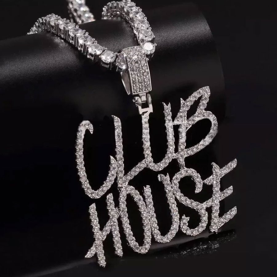Brush Font Custom Letter Pendant In White Gold With Street Luxury Shine - Image 7