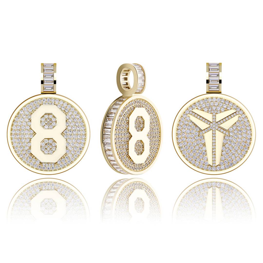 Iced Out Double Side Memorial Pendant Gold With Street Luxury Shine - Image 3