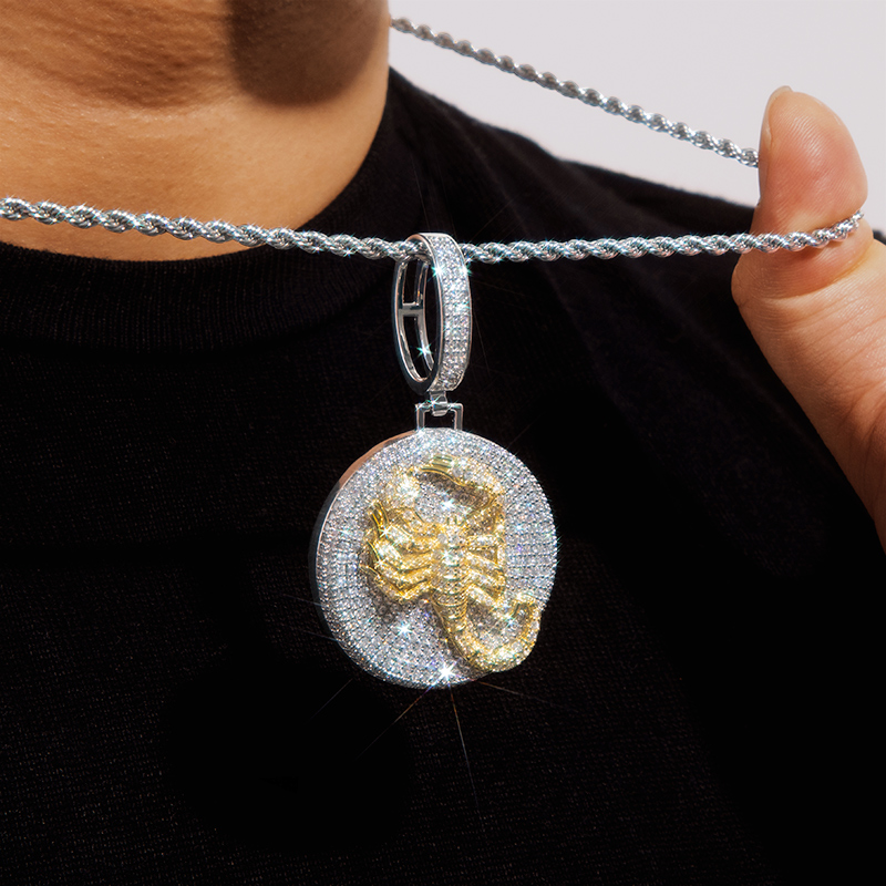 Iced Out Scorpion Pendant In White Gold With Street Luxury Shine - Image 3