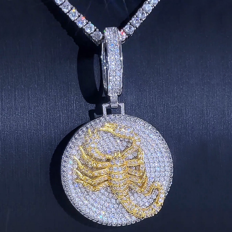 Iced Out Scorpion Pendant In White Gold With Street Luxury Shine