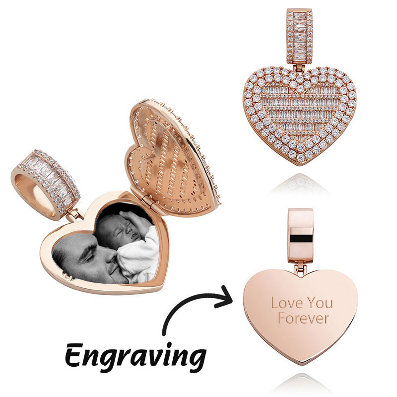 Custom Locket Heart Photo Pendant In Rose Gold With Street Luxury Shine - Image 4