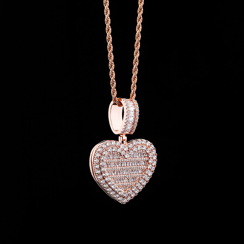 Custom Locket Heart Photo Pendant In Rose Gold With Street Luxury Shine - Image 6