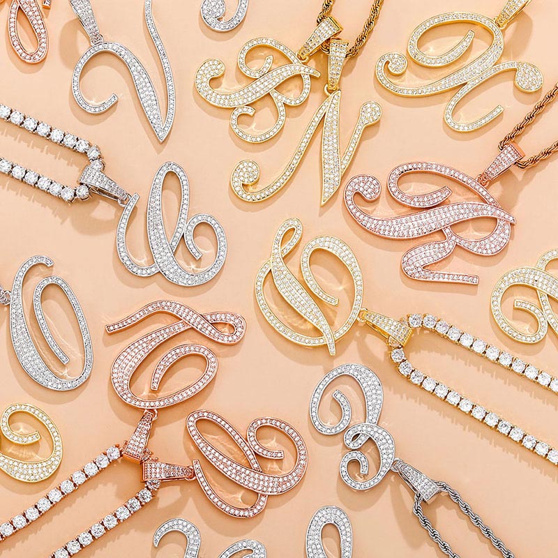 Bold Cursive A To Z Letters Pendant Bold Statement Style With Street Luxury - Image 4