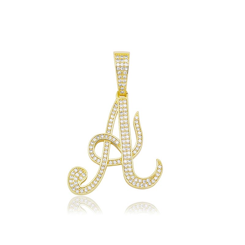 Bold Cursive A To Z Letters Pendant Bold Statement Style With Street Luxury - Image 5