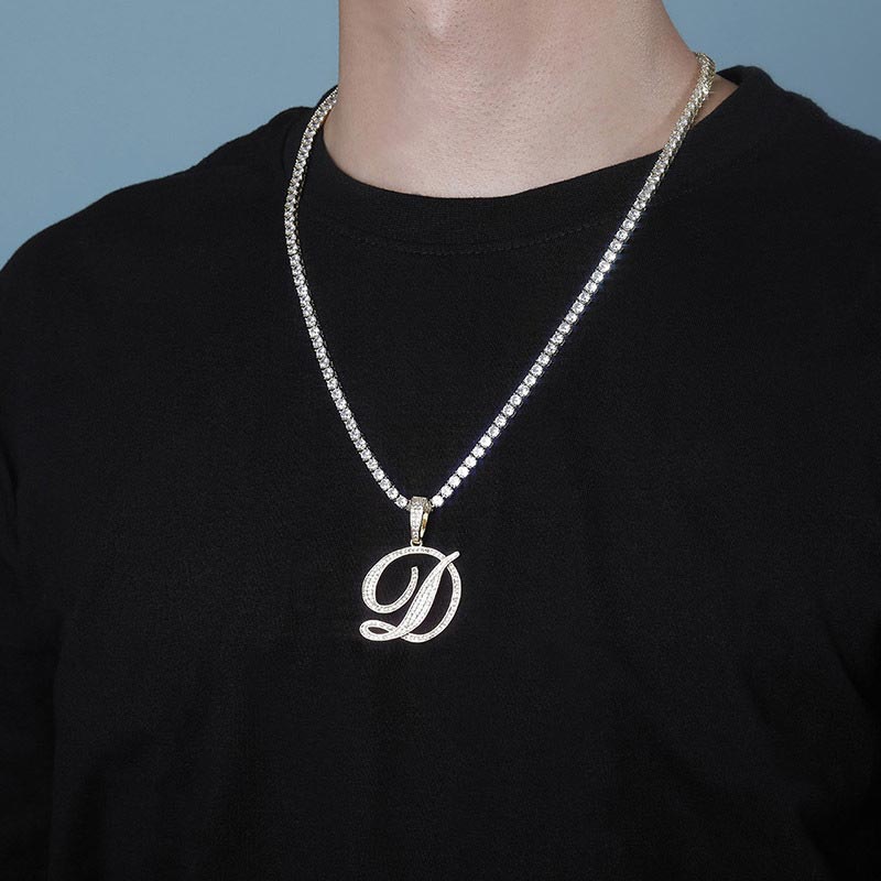 Bold Cursive A To Z Letters Pendant Bold Statement Style With Street Luxury - Image 9