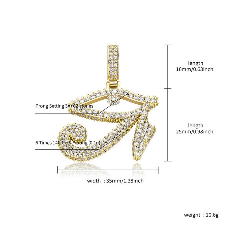 Iced Out Eye Of Horus Pendant Gold With Street Luxury Shine - Image 6
