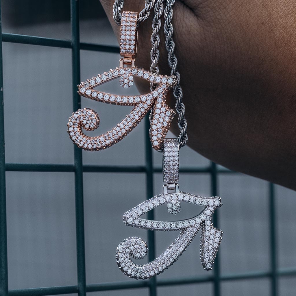 Iced Out Eye Of Horus Pendant Gold With Street Luxury Shine