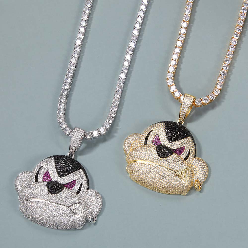 Iced Out Fashion Orangutan Head Pendant Gold With Street Luxury Shine - Image 4