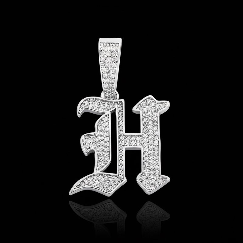 Iced Out Old English 26 Letters Pendant Gold With Street Luxury Shine - Image 9