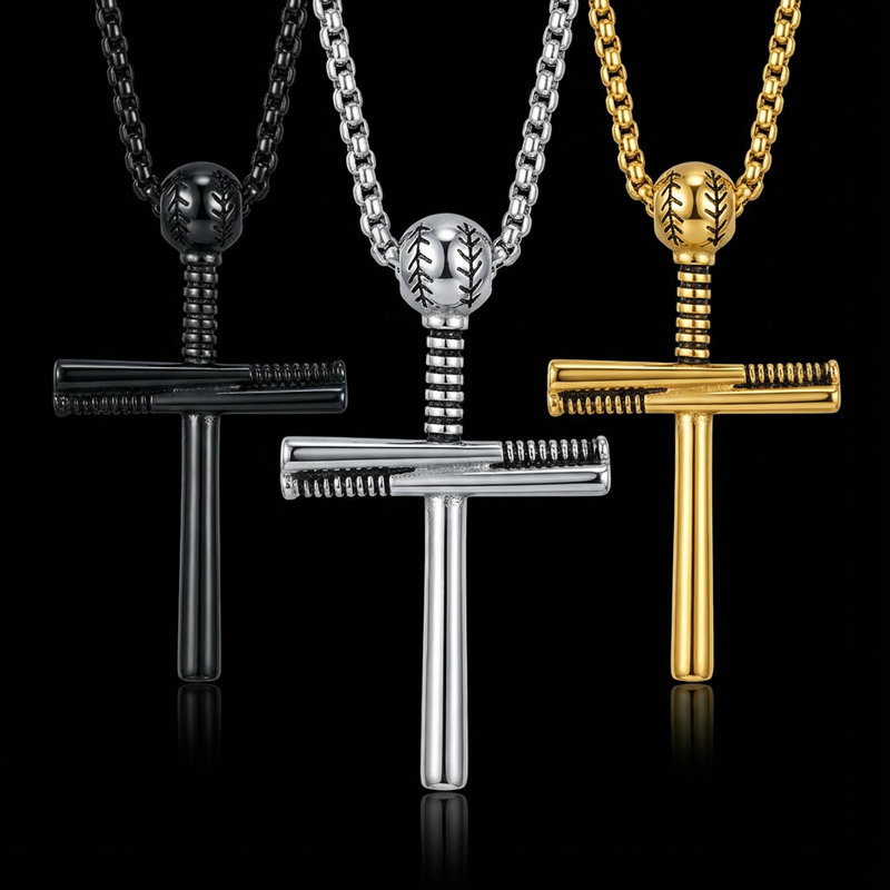 Baseball Bat Cross Pendant Bold Statement Style With Street Luxury