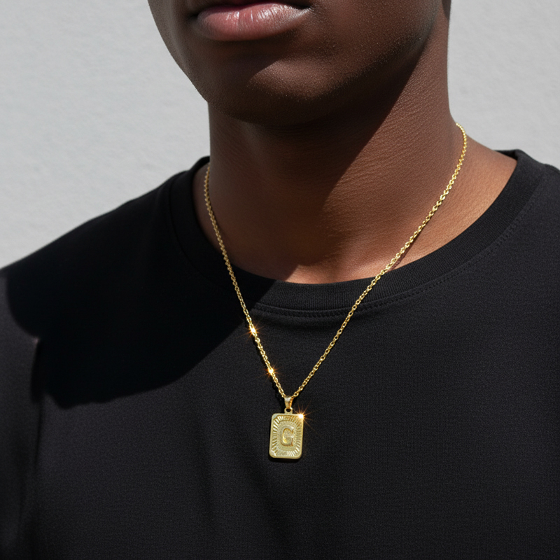 Initial Medallion Letter Pendant Necklace In Gold With Street Luxury Shine - Image 5