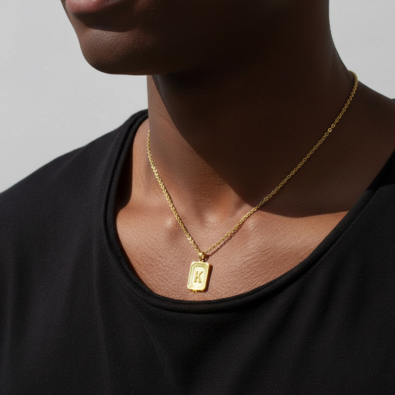 Initial Medallion Letter Pendant Necklace In Gold With Street Luxury Shine - Image 6