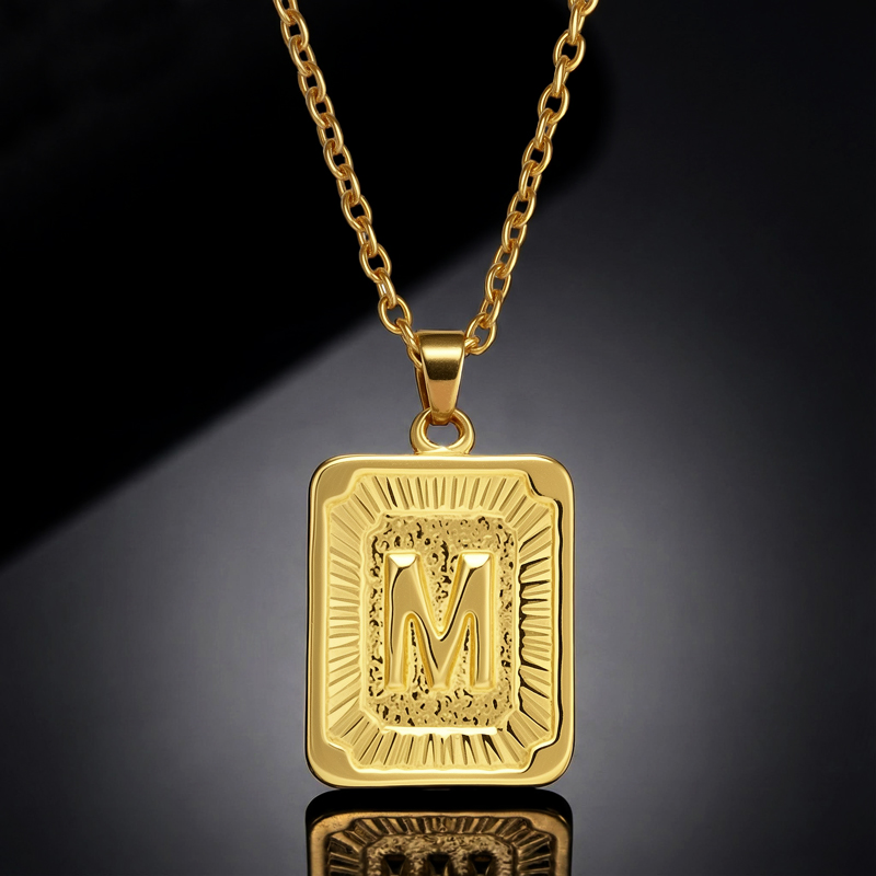 Initial Medallion Letter Pendant Necklace In Gold With Street Luxury Shine - Image 7