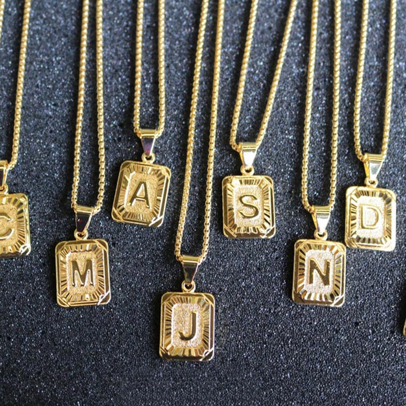 Initial Medallion Letter Pendant Necklace In Gold With Street Luxury Shine