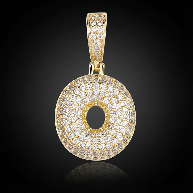 Iced Out 26 Bubble Letters Pendant In Gold With Street Luxury Shine - Image 9