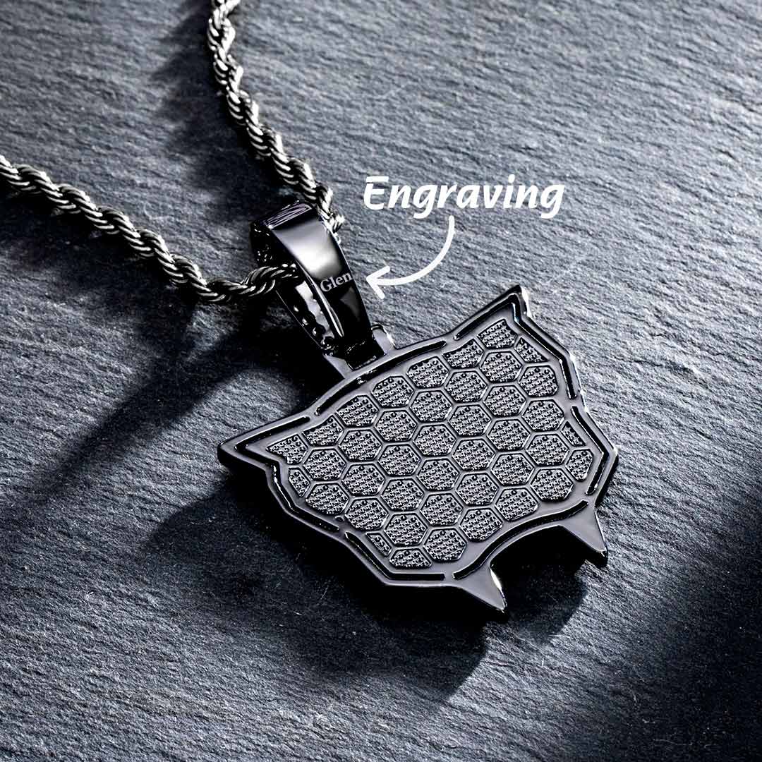 Iced Out black Panther Head Pendant Gold With Street Luxury Shine - Image 4