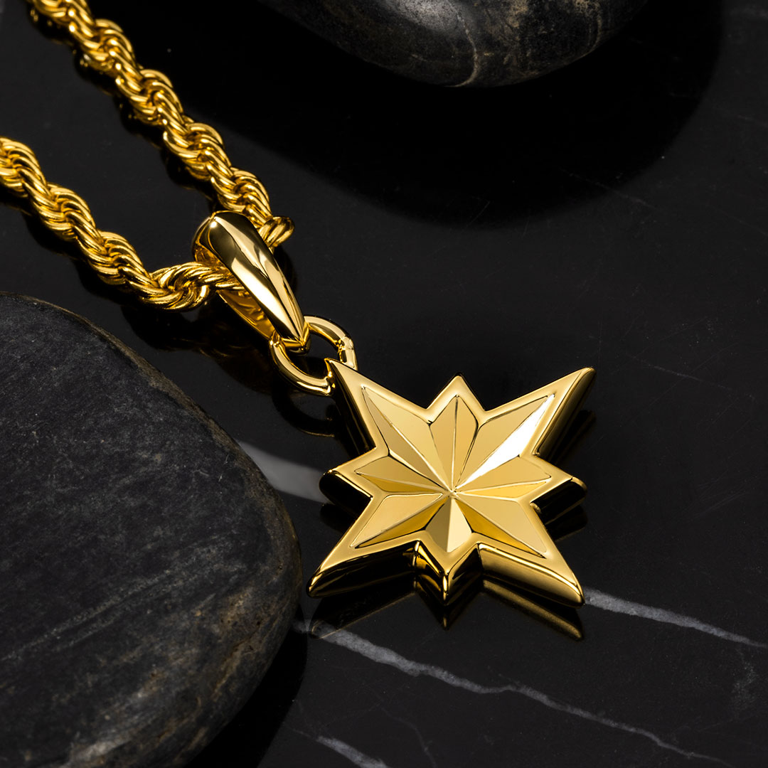 North Star Pendant In Gold Gold With Bold Statement Appeal - Image 3