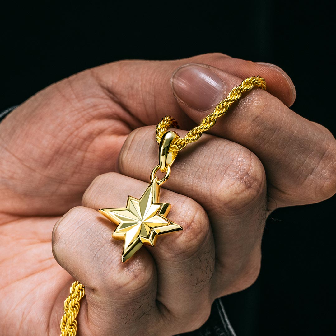 North Star Pendant In Gold Gold With Bold Statement Appeal - Image 6