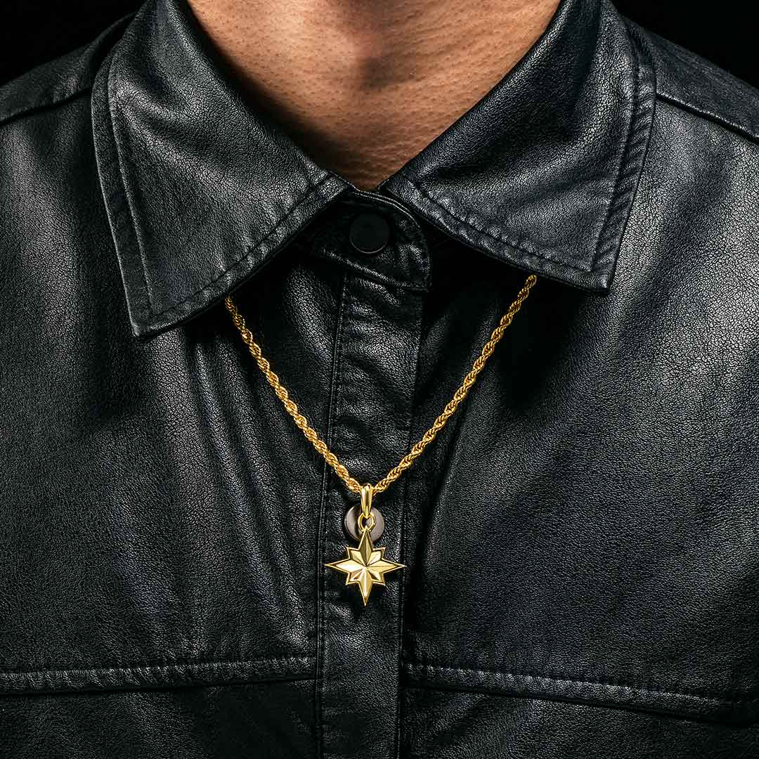 North Star Pendant In Gold Gold With Bold Statement Appeal - Image 7