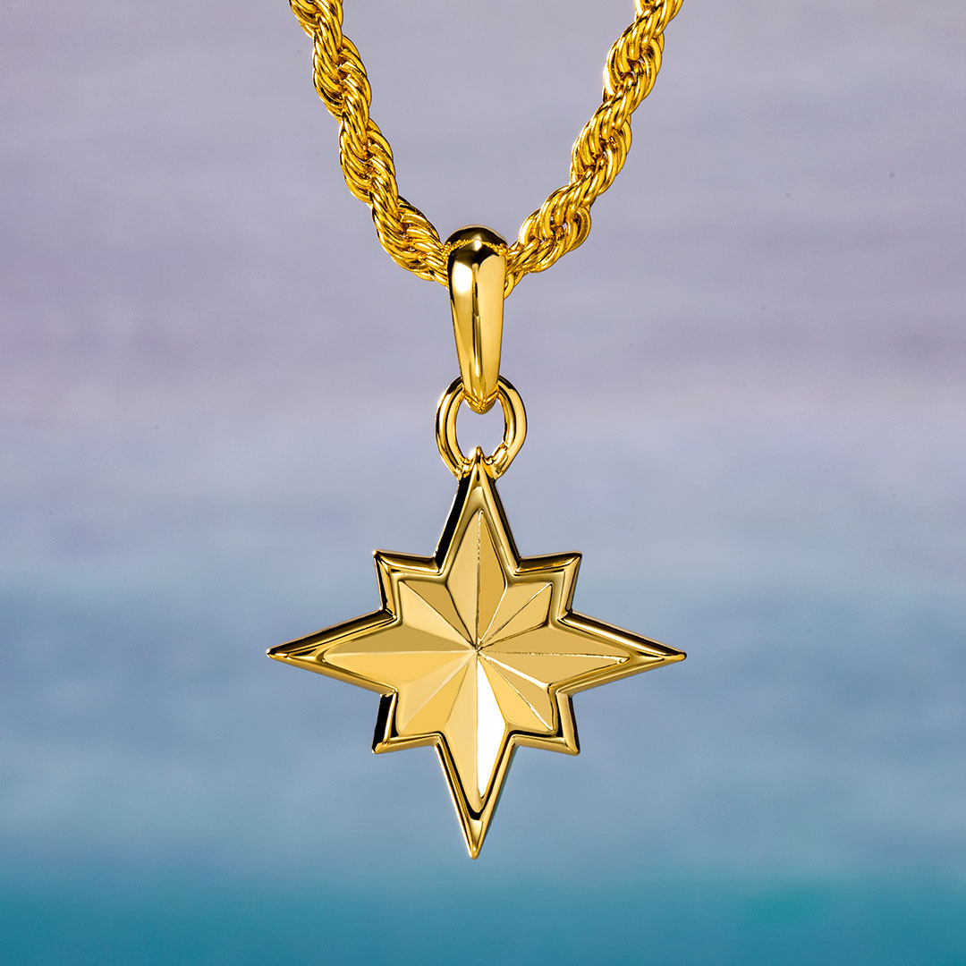 North Star Pendant In Gold Gold With Bold Statement Appeal