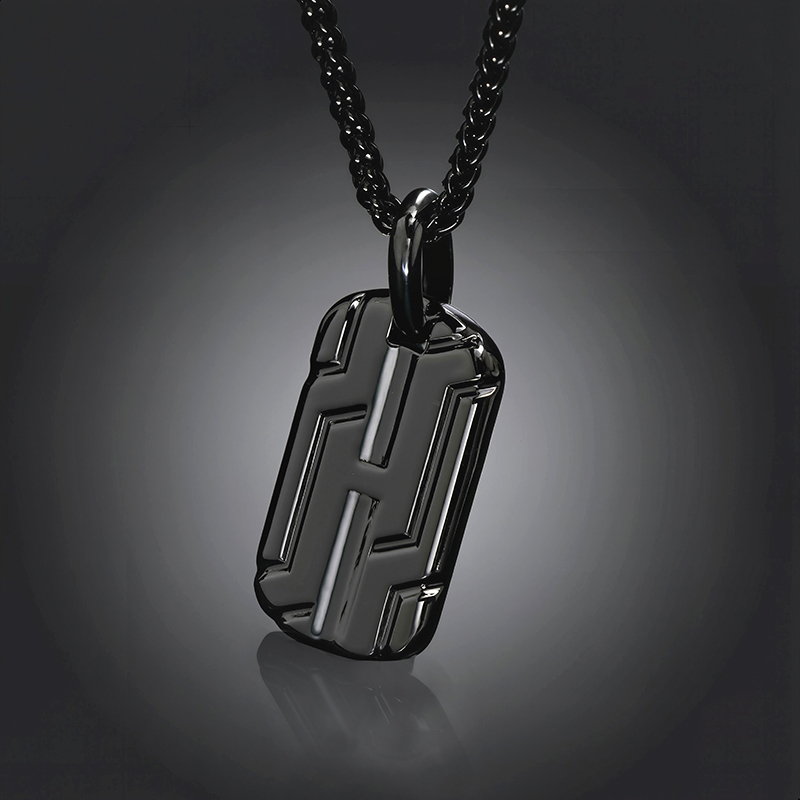 Men's Dog Tag Pendant In Black Gold Built For Bold Statement Style - Image 4