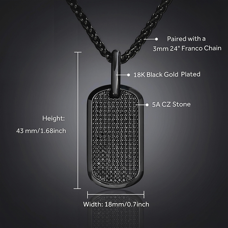 Iced Out Men's Dog Tag Pendant In Black Gold With Street Luxury Shine - Image 4