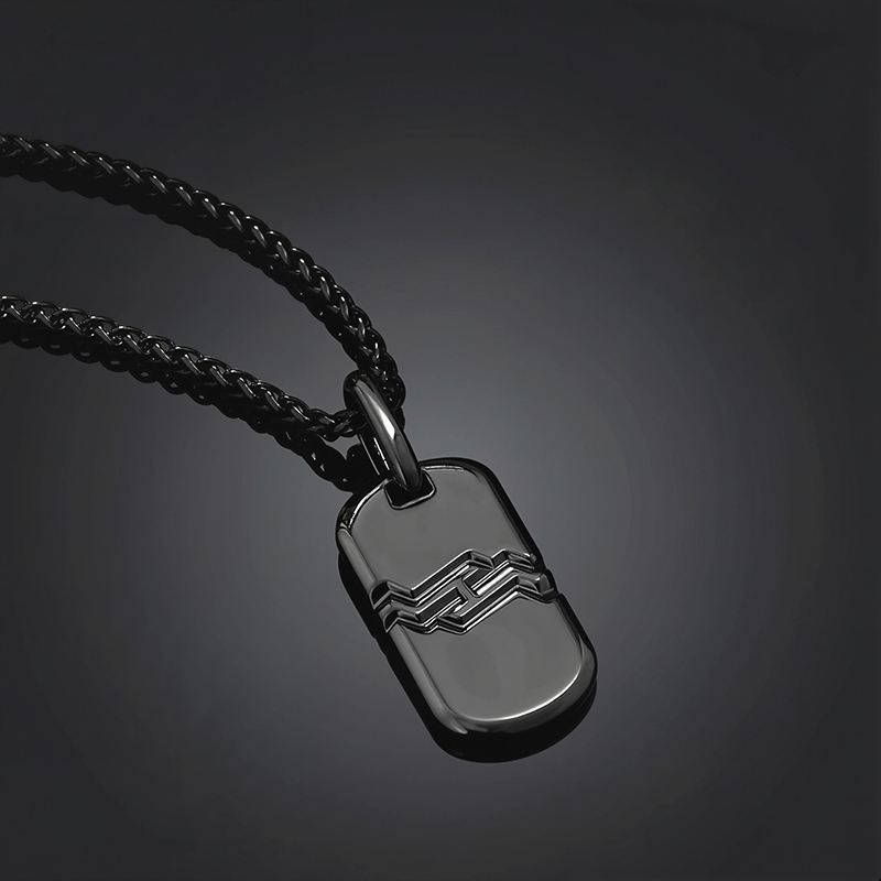Iced Out Men's Dog Tag Pendant In Black Gold With Street Luxury Shine - Image 6