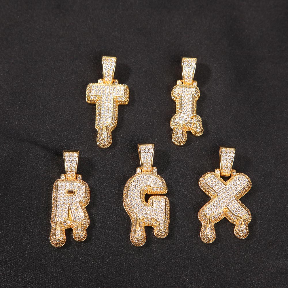 Custom Iced Out Drip Letters Name Pendant In Gold With Street Luxury Shine - Image 5