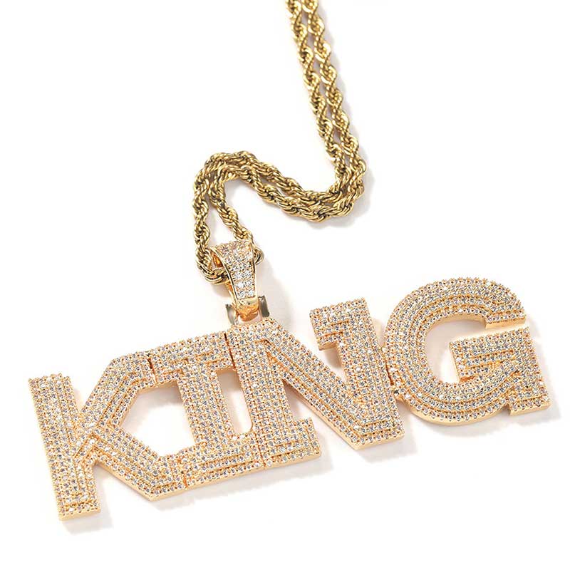 Custom Micro Pave Name Pendant In Gold Gold Shine With Street Luxury - Image 3