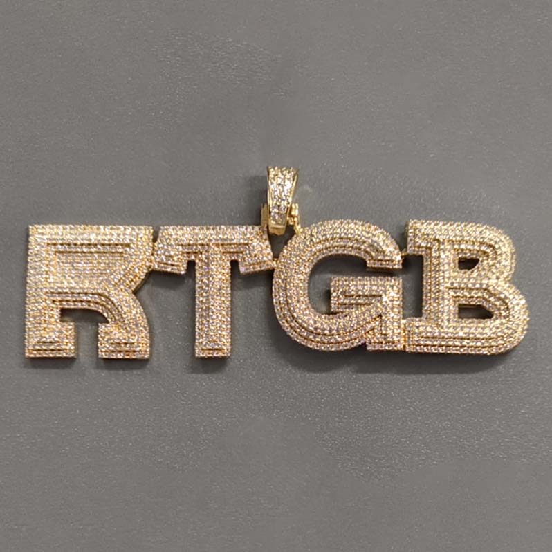Custom Micro Pave Name Pendant In Gold Gold Shine With Street Luxury - Image 4