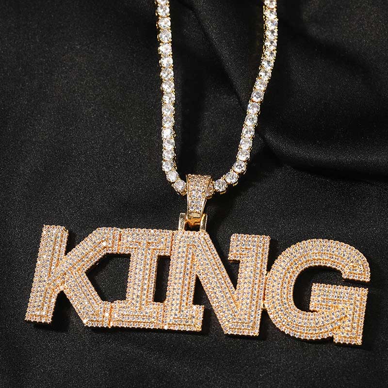 Custom Micro Pave Name Pendant In Gold Gold Shine With Street Luxury