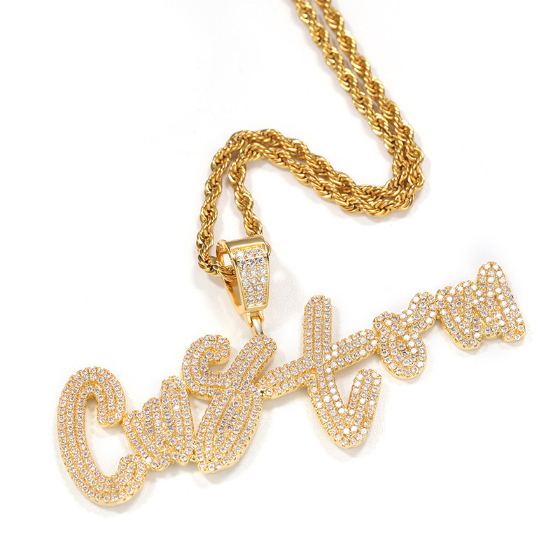 Custom Cursive Name Necklace In Gold Pendant With Street Luxury Shine - Image 5