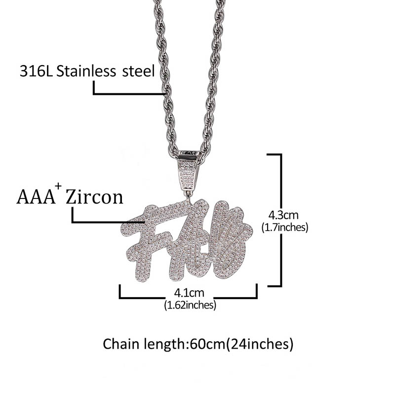 Custom Cursive Name Pendant In White Gold With Street Luxury Shine - Image 5